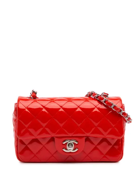 CHANEL Pre-Owned 2014 Mini Rectangular Classic Patent Single Flap crossbody bag