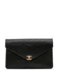 CHANEL Pre-Owned 2018 CC Chevron Calfskin Envelope clutch bag - Black