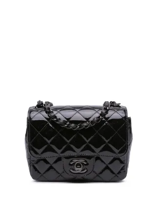CHANEL Pre-Owned 2021-2024 ミニ スクエア クラシック パテント ソー