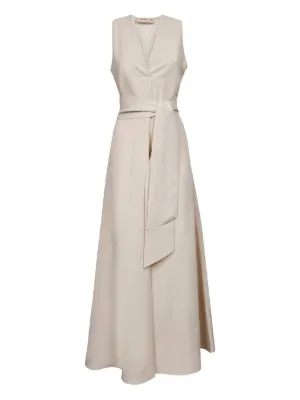オールインワン・サロペット Blanca Vita Beige Maxi Dress With Classic Collar And Blanca Vita Beige Dress With Classic Collar And Matching