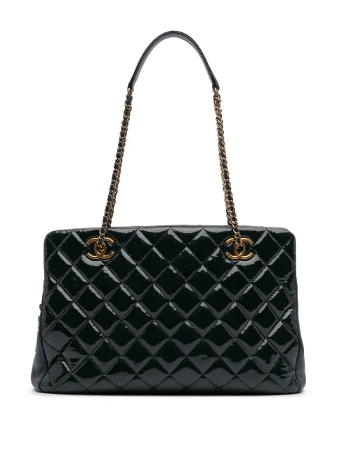 CHANEL Pre-Owned 2015-2016 Paris Salzburg Patent and Goatskin CC Eyelet tote bag