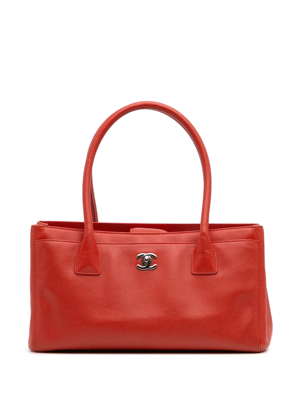 CHANEL Pre-Owned 2012-2013 スモール カーフスキン エグゼクティブ チェルフ ハンドバッグ - レッド CHANEL Pre-Owned 2012-2013 スモール カーフスキン エグゼクティブ チェルフ ハンドバッグ - レッド