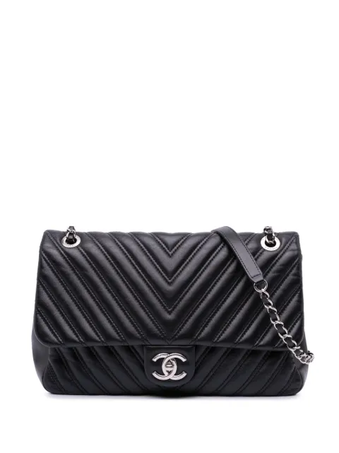 CHANEL Pre-Owned 2015-2016 Jumbo Classic Chevron Lambskin Double Stitch Single Flap shoulder bag