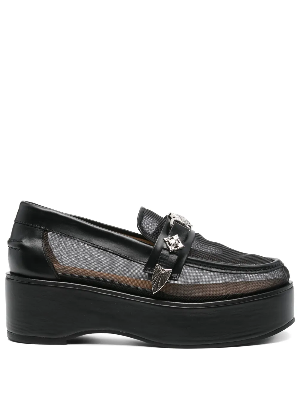 Toga Pulla 55mm leather heeled loafers Black