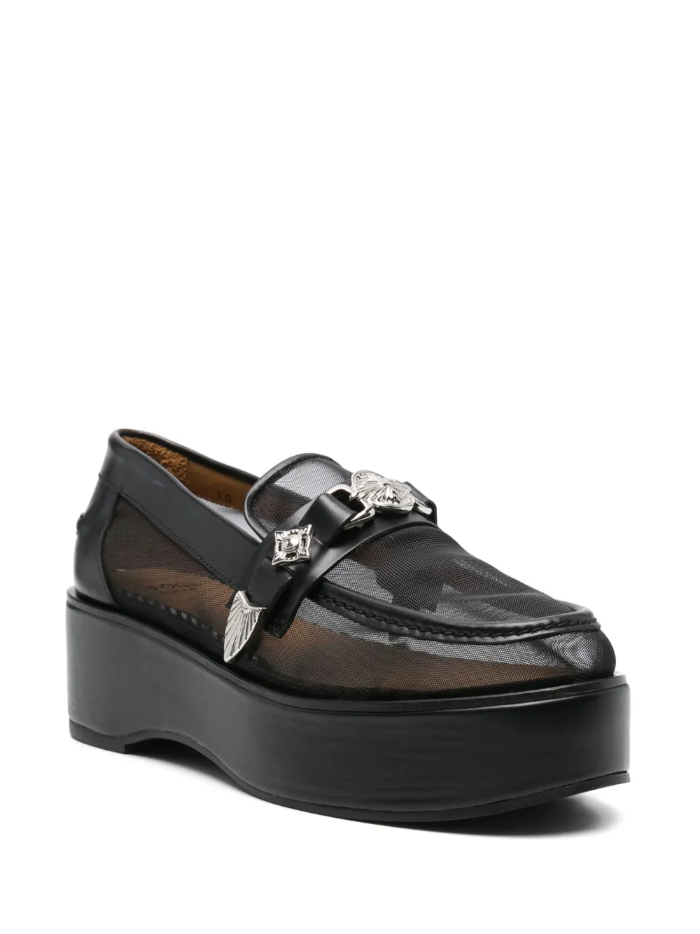 Toga Pulla 55 mm leren loafers met hak - Zwart