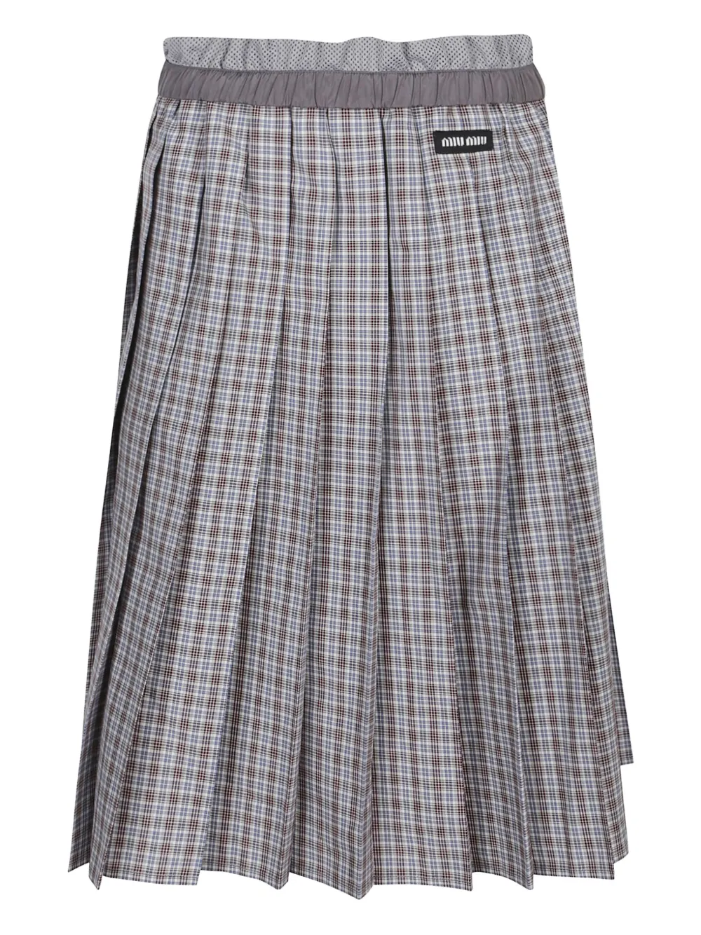 Miu Miu checked pleated midi skirt | Blue | Image 1