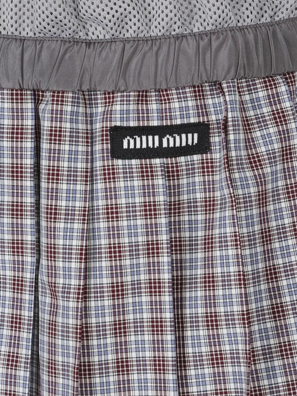 Miu Miu checked pleated midi skirt - Blauw