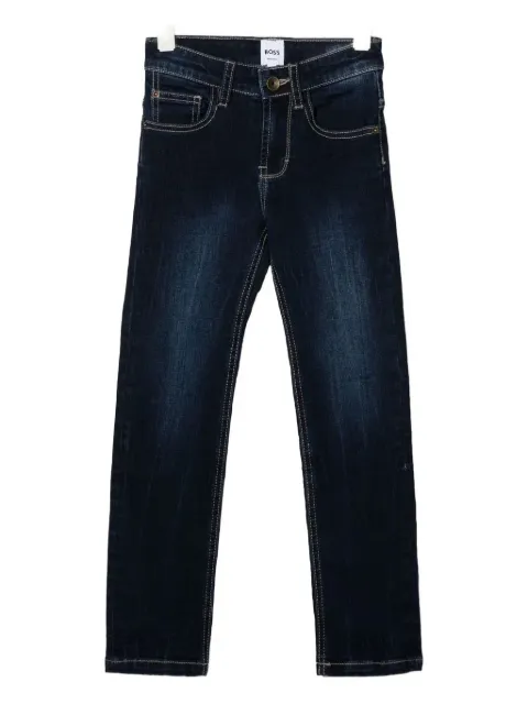 BOSS Kidswear embossed-logo jeans