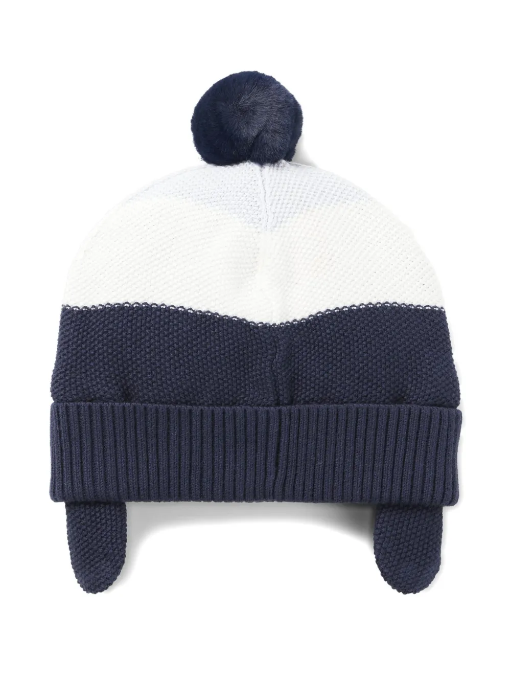 BOSS Kidswear pom-pom appliqué beanie hat - Blauw