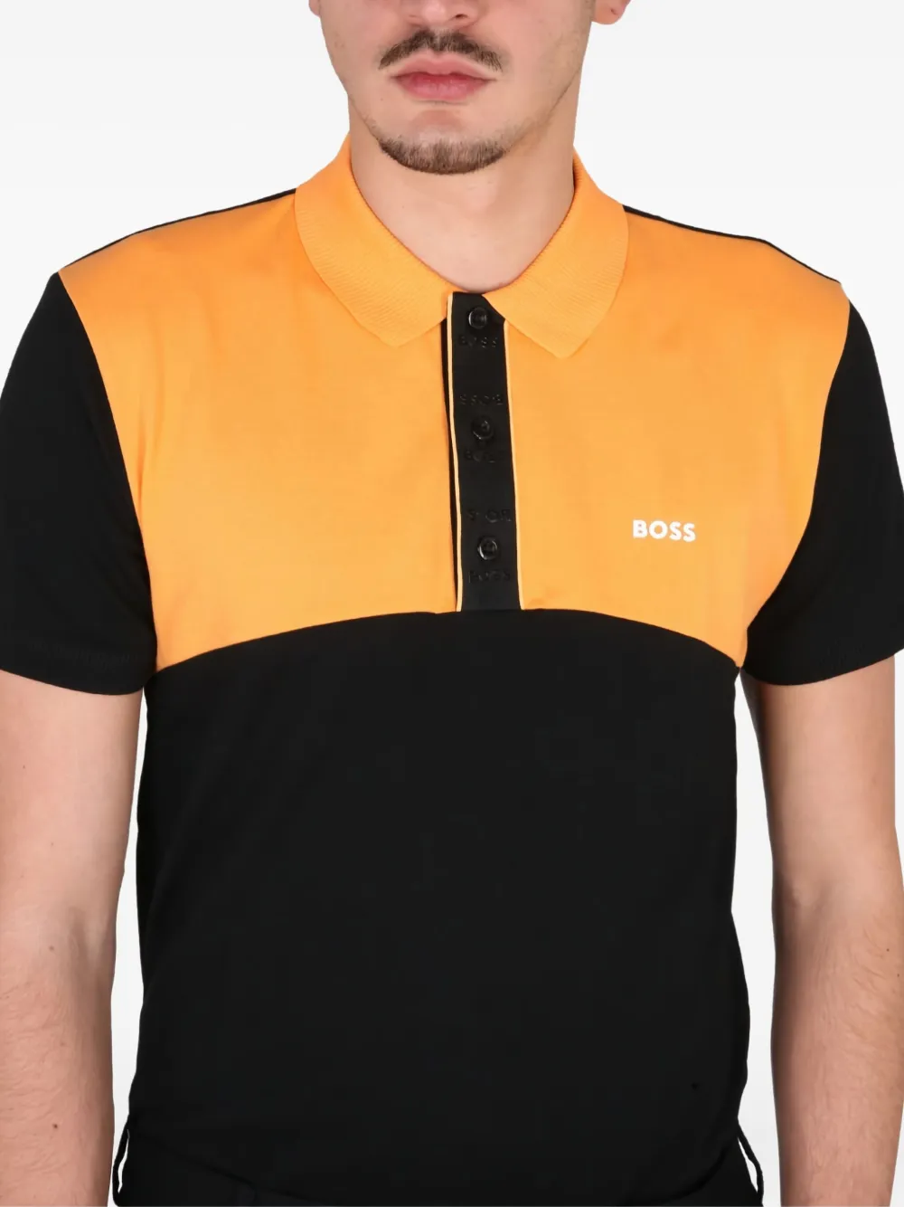 BOSS cotton polo shirt Zwart