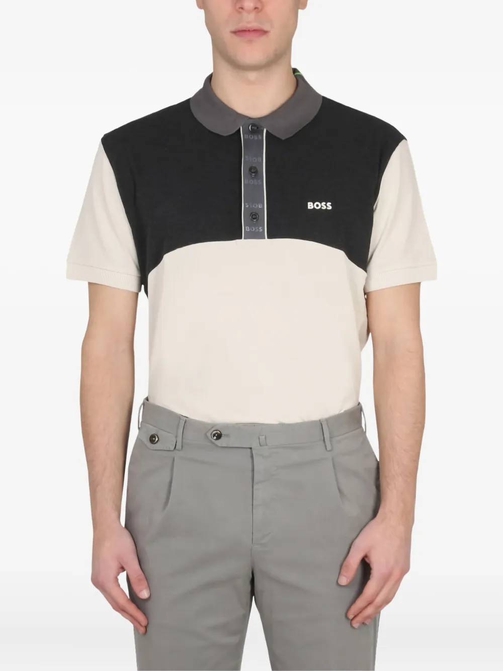 BOSS colour-block polo shirt - ニュートラル BOSS colour-block polo shirt - ニュートラル