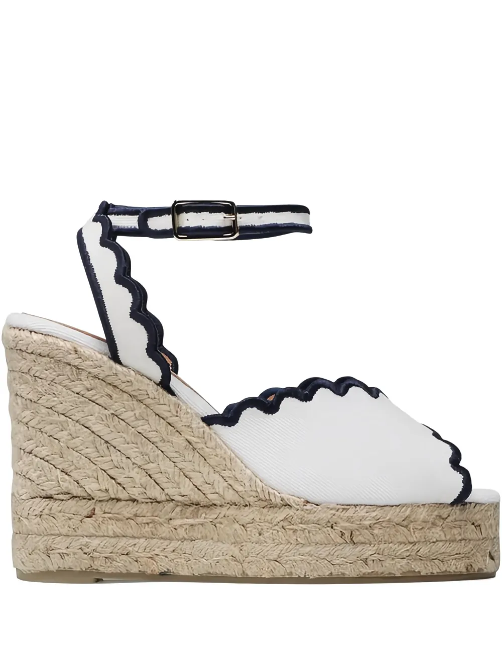 Castañer 110mm scalloped-edge wedge heeled espadrilles White