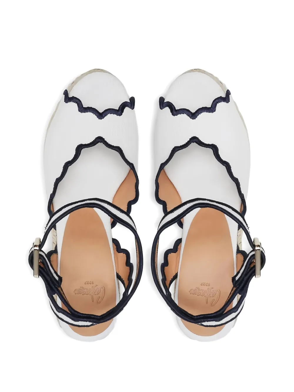 Castañer 110mm scalloped-edge wedge heeled espadrilles White