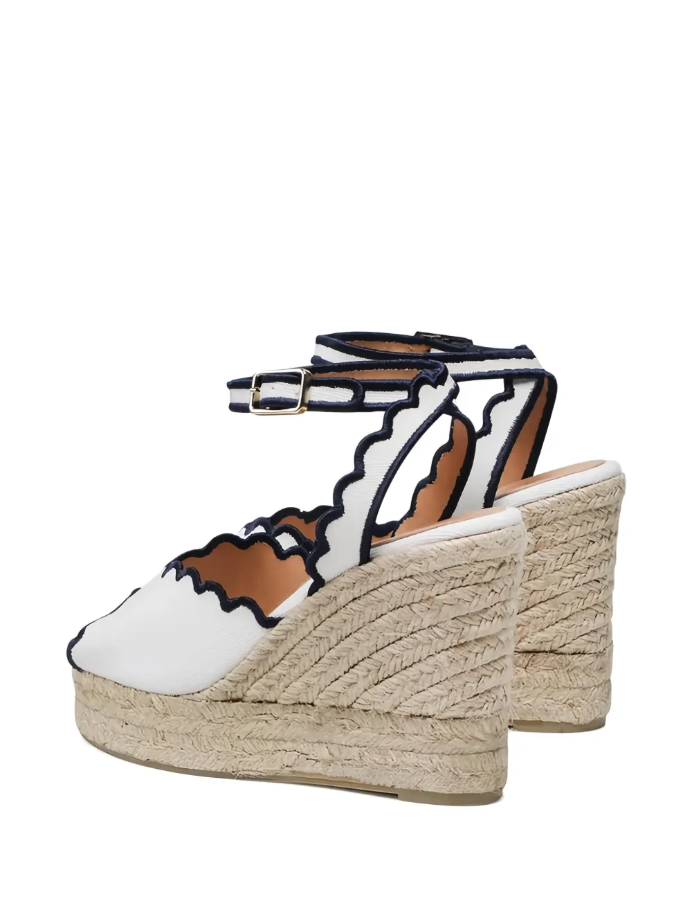 Castañer 110mm scalloped-edge wedge heeled espadrilles White