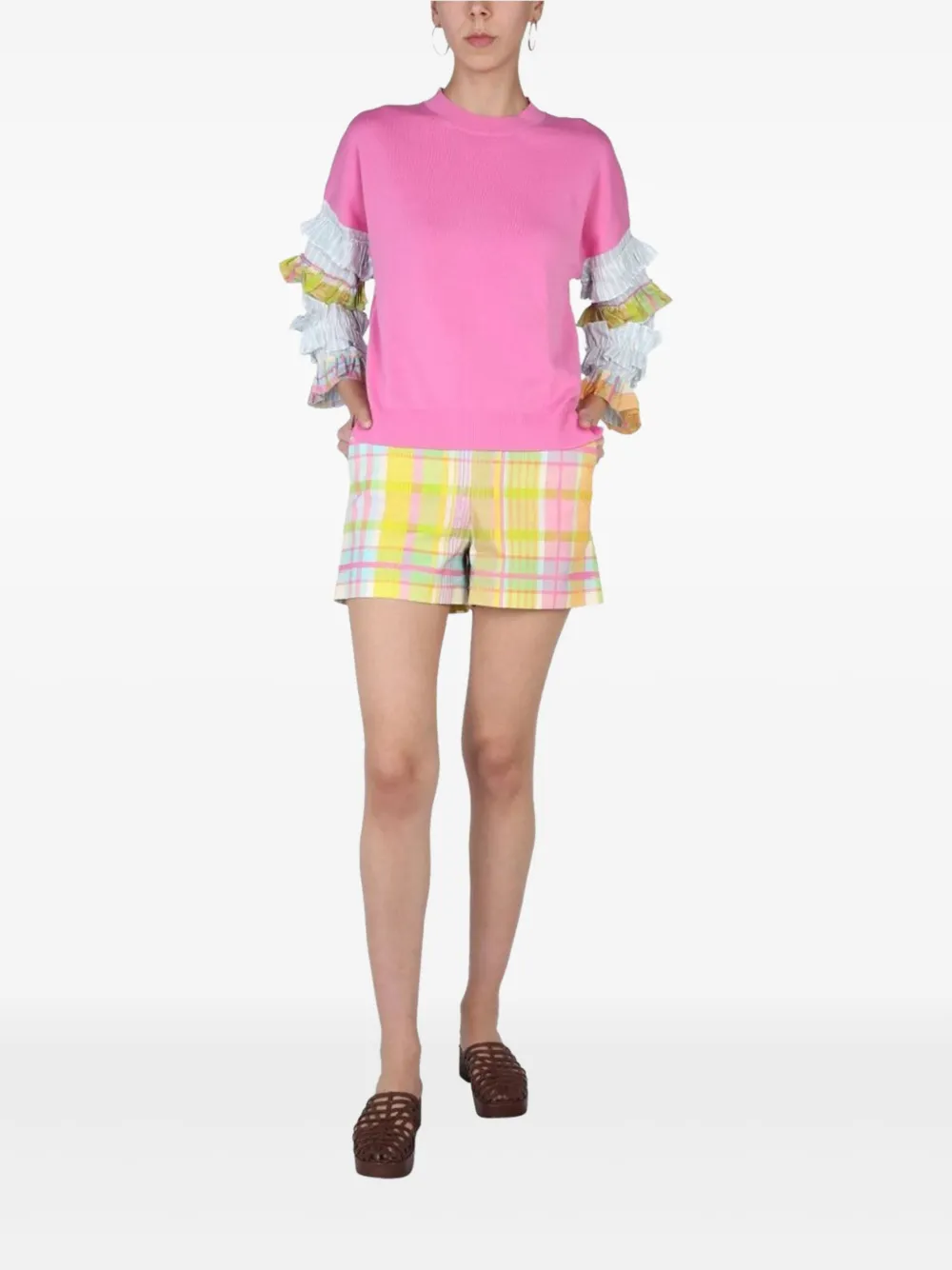 Boutique Moschino Trui met ruchemouwen Roze