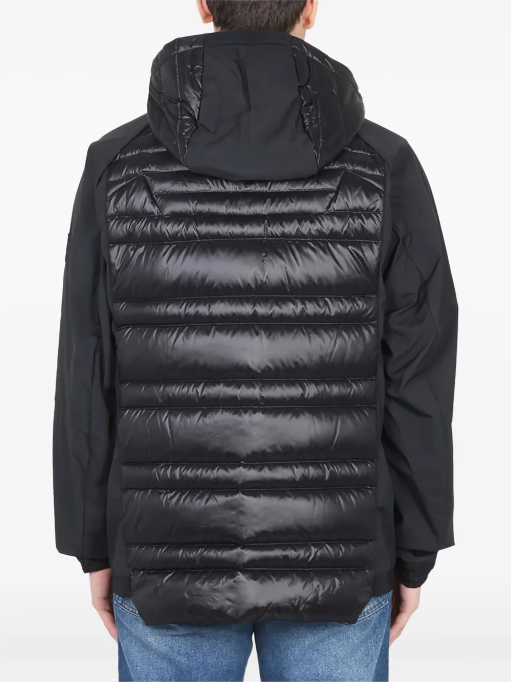 BOSS hooded quilted down jacket Zwart