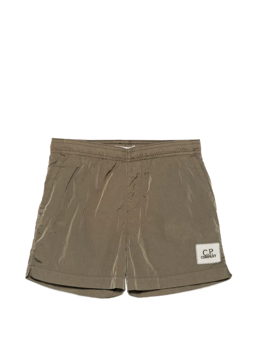 C.P. Company Kids logo-patch swim shorts - Verde