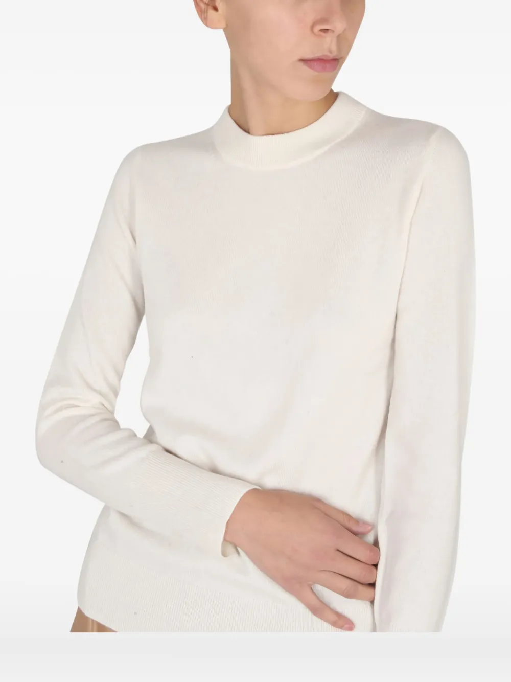 BOSS round-neck cashmere sweater Beige