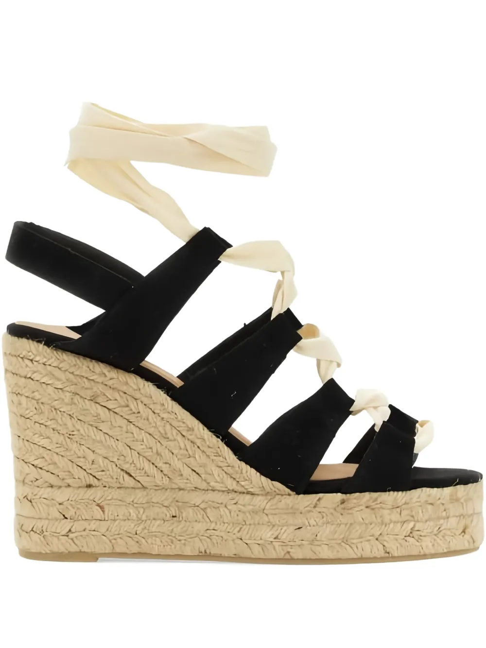 Castañer 110mm lace-up wedge heeled espadrilles Black