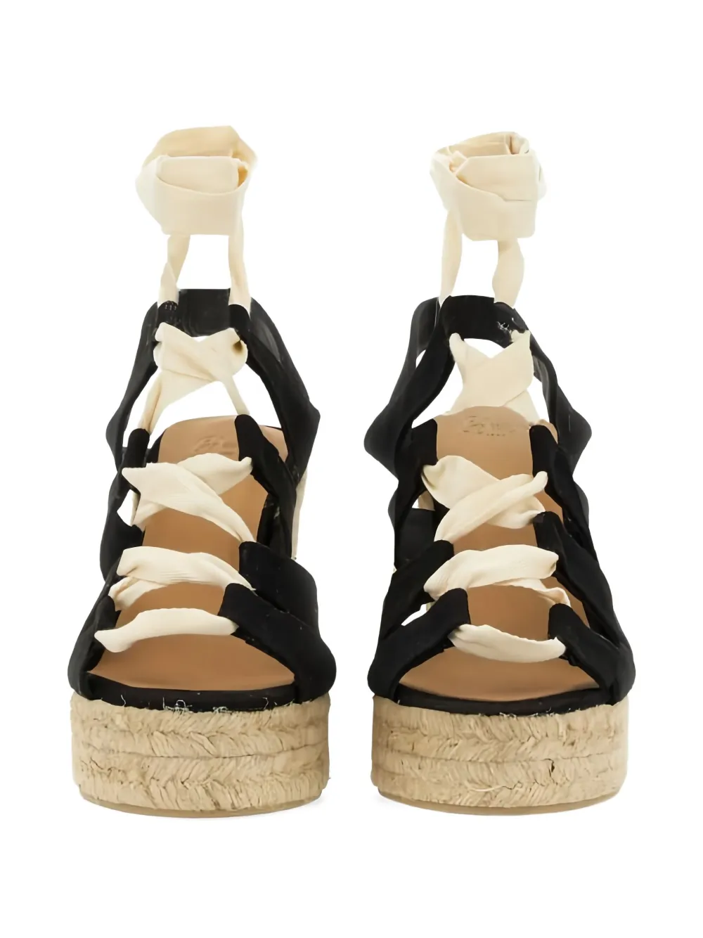 Castañer 110mm lace-up wedge heeled espadrilles Black