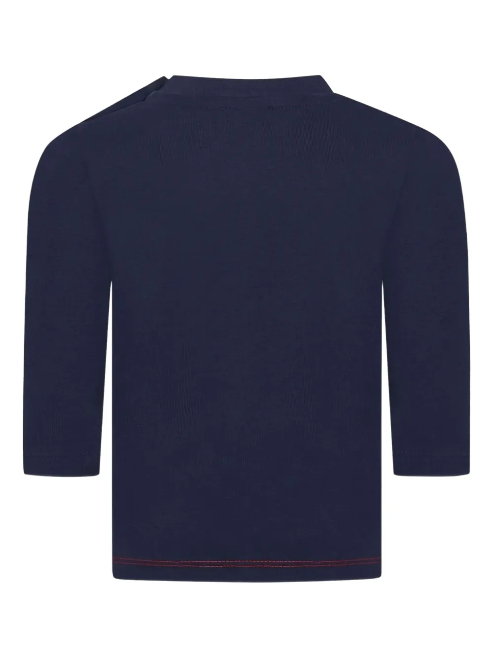 BOSS Kidswear colour-block three-quarter sleeve top Blauw