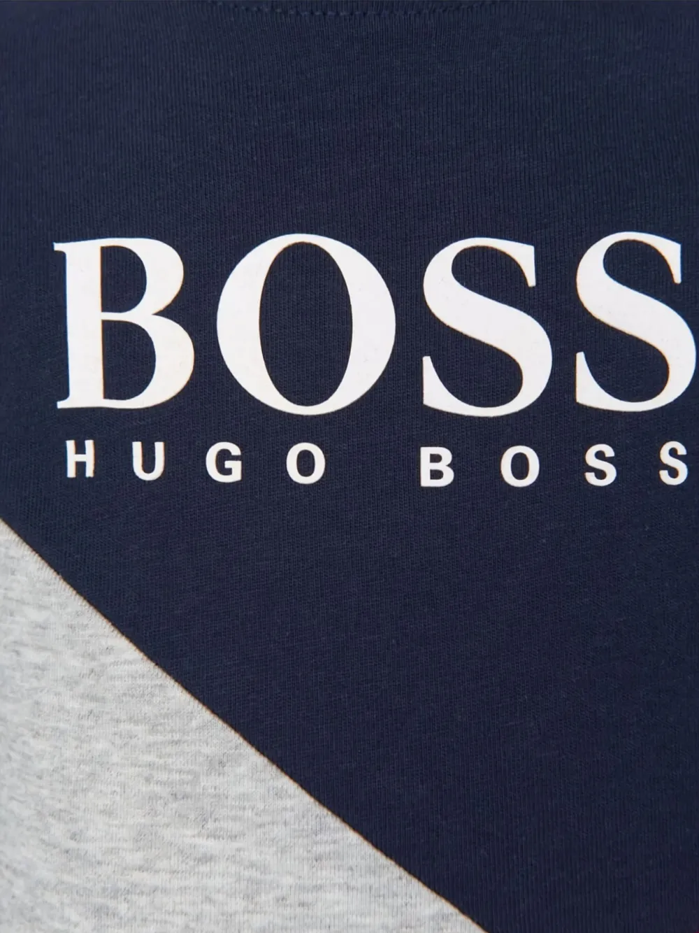 BOSS Kidswear colour-block three-quarter sleeve top Blauw