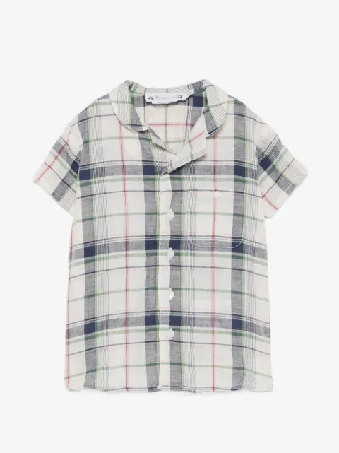 Bonpoint check-pattern short-sleeve shirt