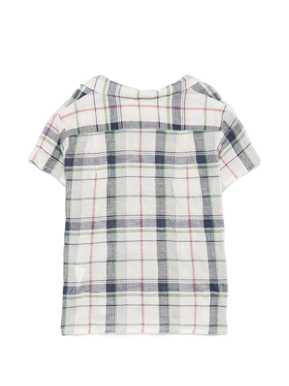 Bonpoint Geruit shirt met korte mouwen Wit