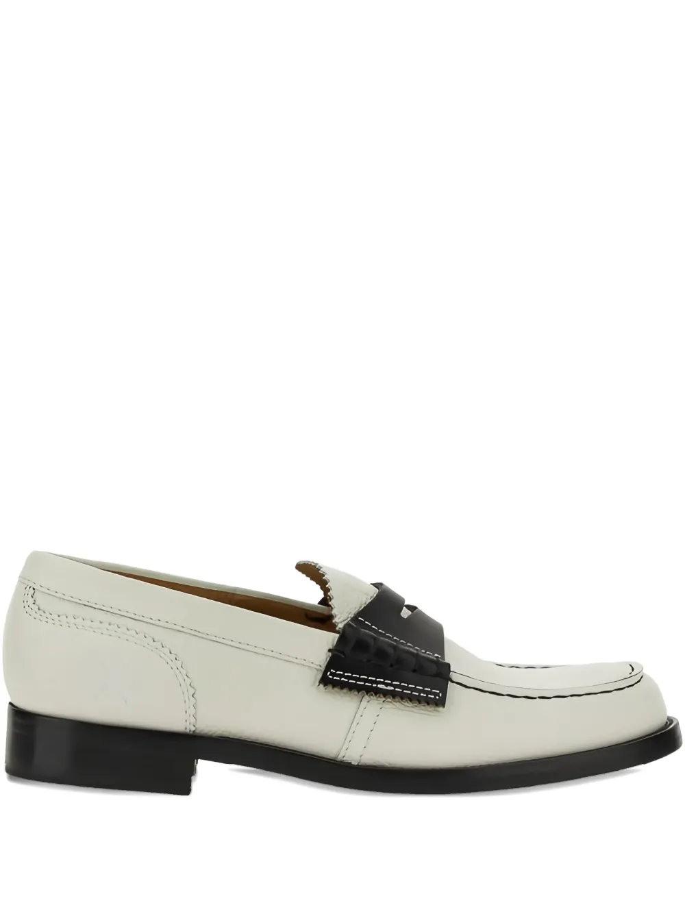 College leather loafers White