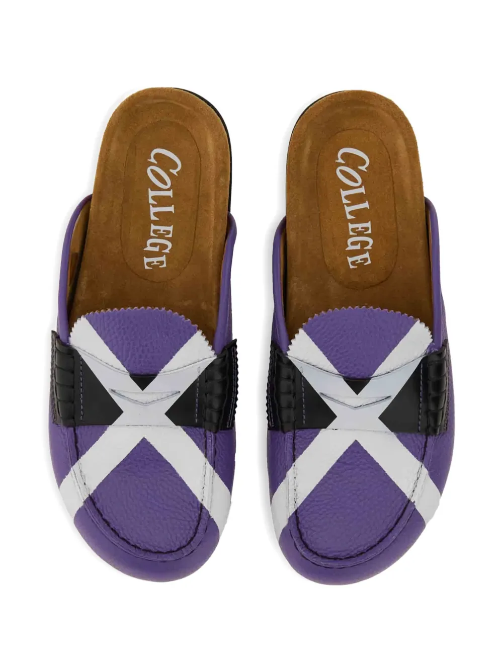 college leather mules Paars