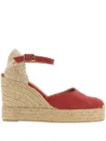 Castañer 70mm ankle-strap wedge-heel espadrilles - Red