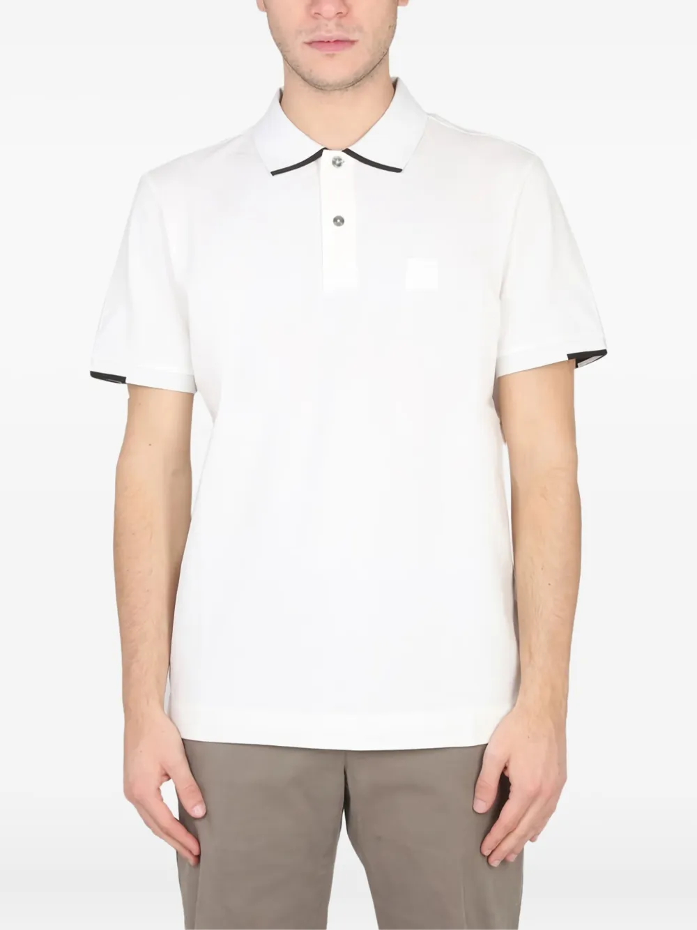 C.P. Company contrast-trim polo shirt Wit