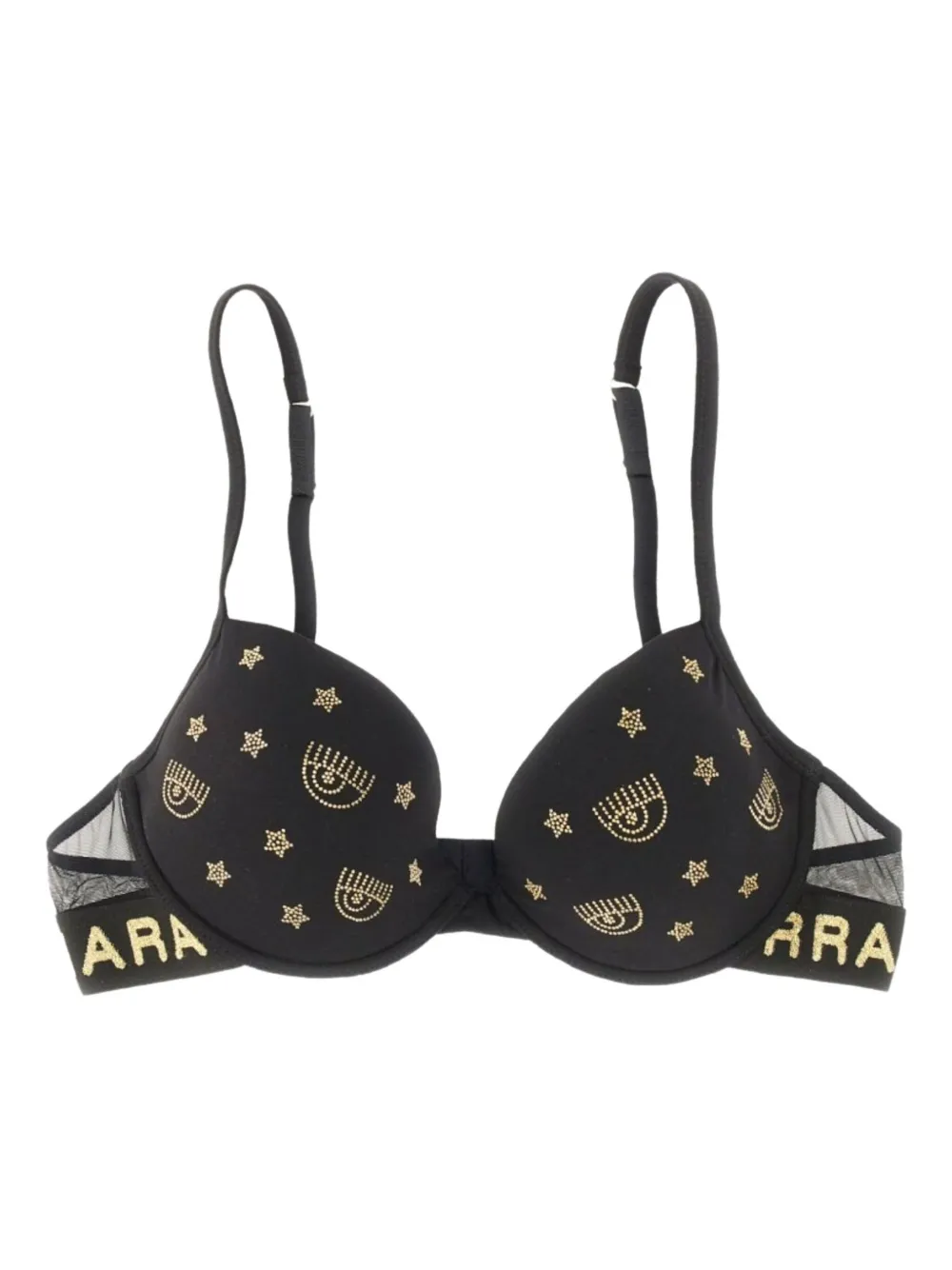 Chiara Ferragni logo-embellished bra Zwart
