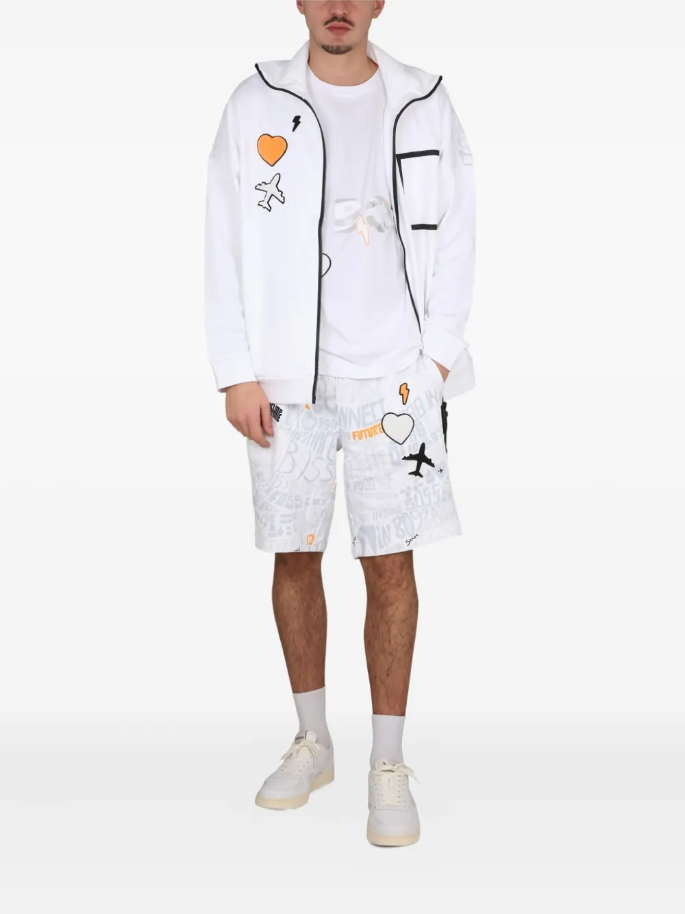 BOSS graphic-patch zip-up sweatshirt | Sweatshirts | Image 2