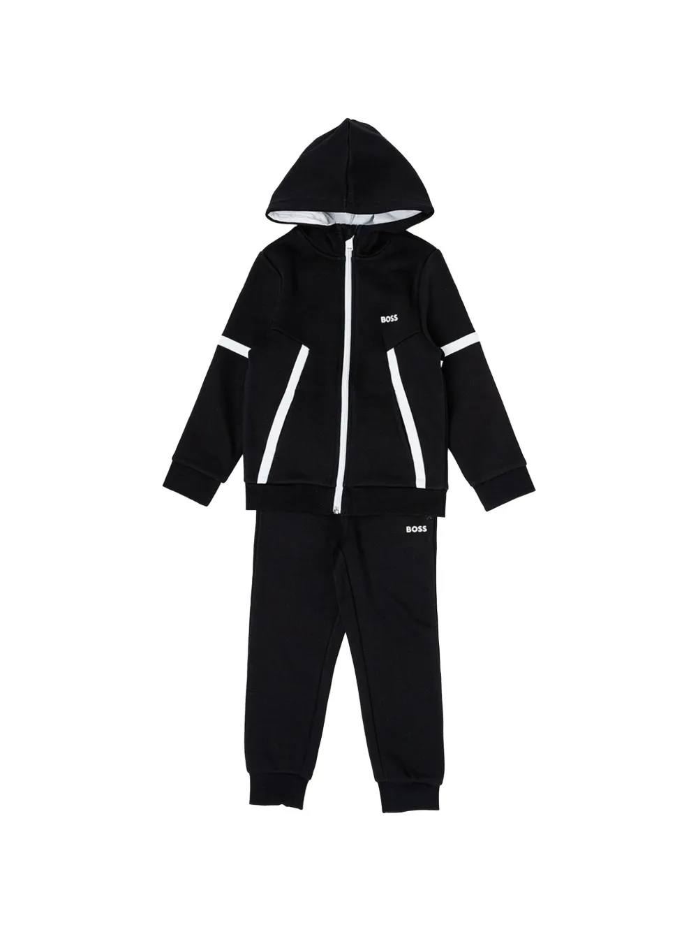 BOSS Kidswear hooded stripe tracksuit - Nero