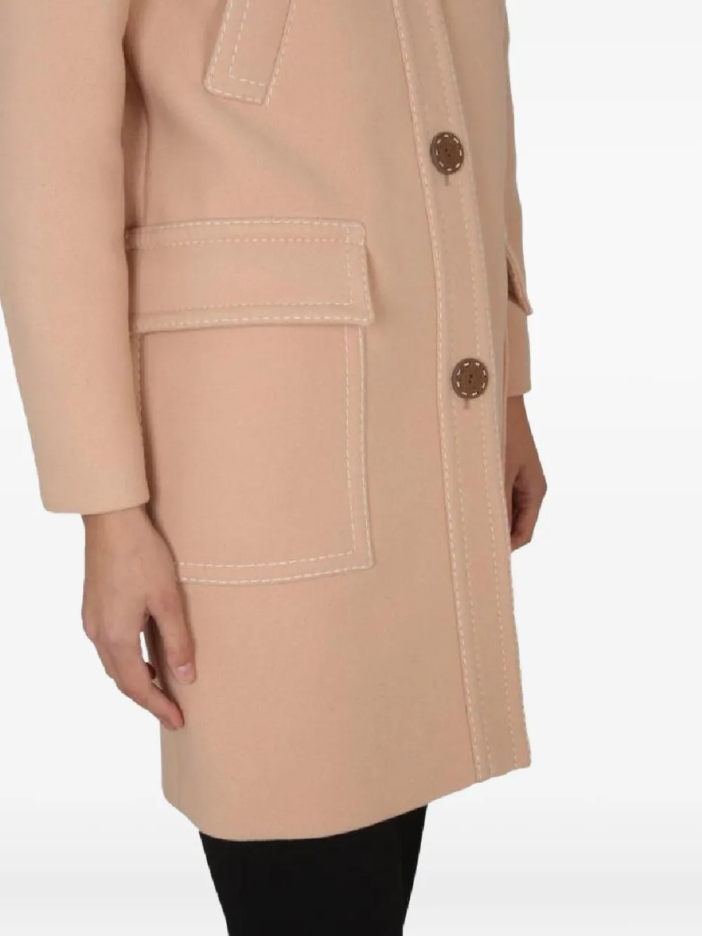Boutique Moschino Jas met enkele rij knopen Beige