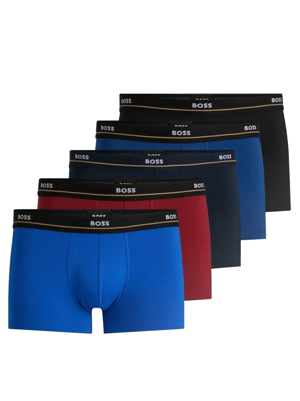 BOSS Vijf boxershorts met logoband Blauw