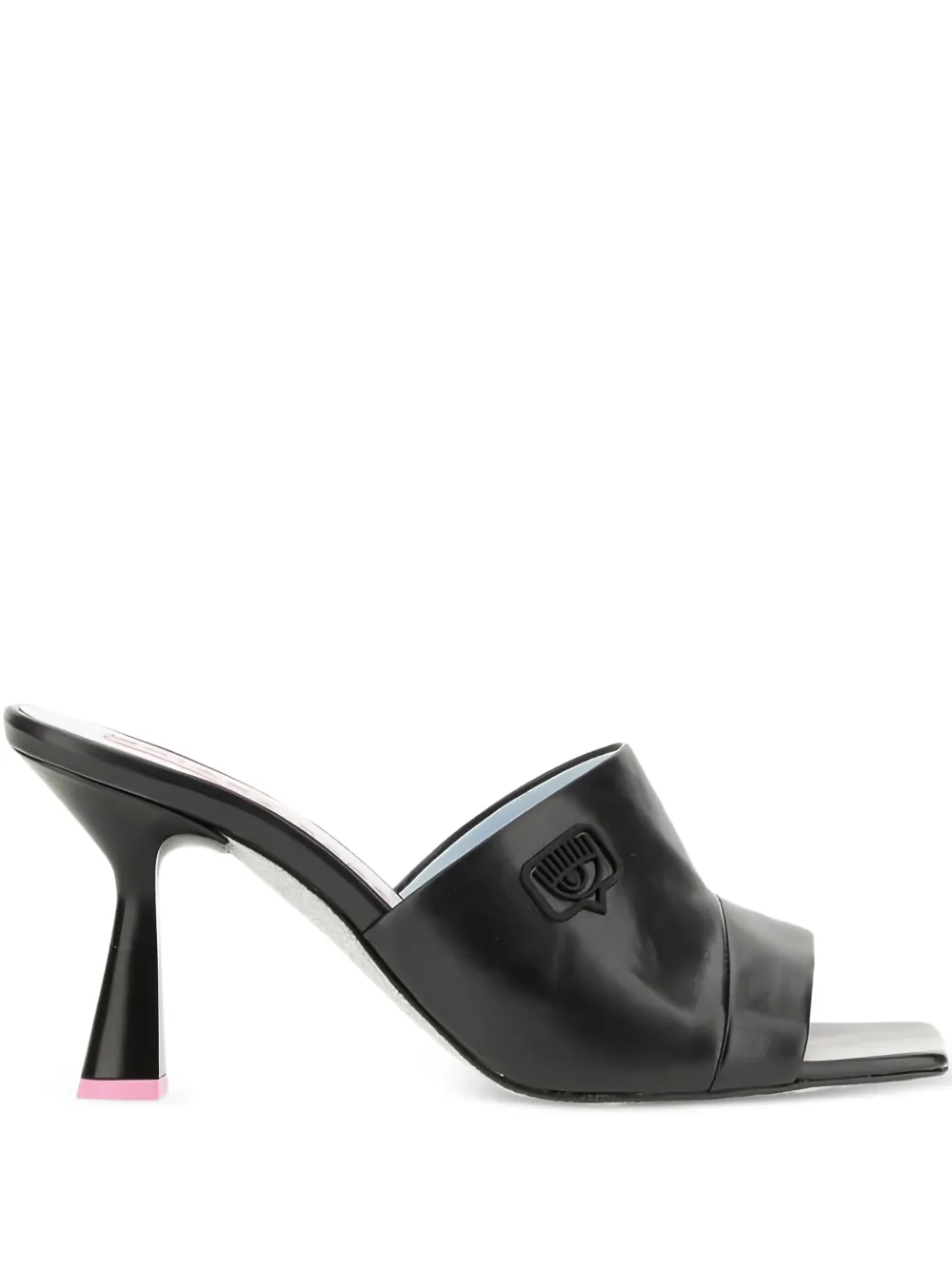 Chiara Ferragni 85 mm square-toe heeled sandals Black