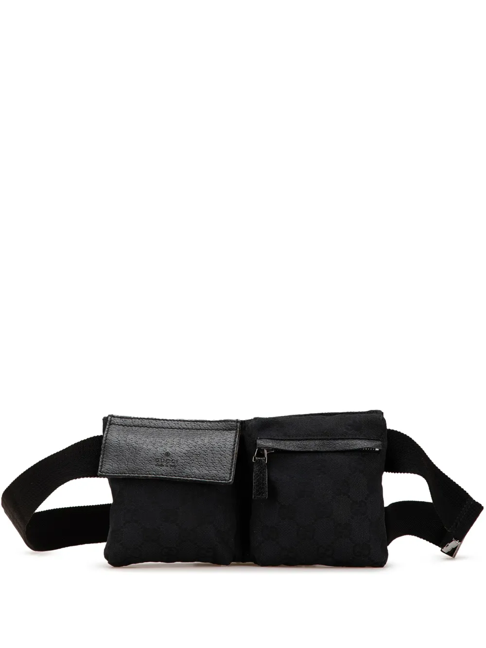 Pre-owned Gucci 2000-2015 Gg Canvas Double Pocket Belt Bag