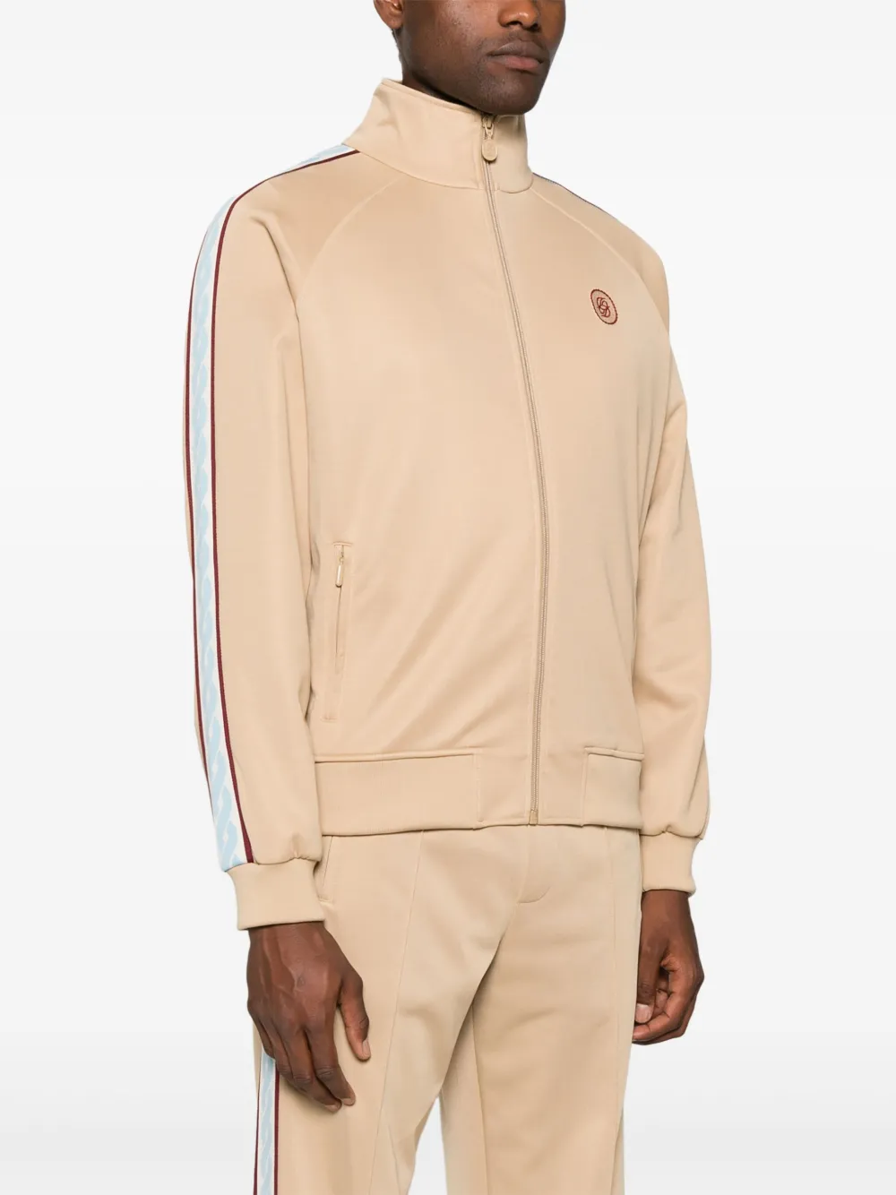 Drôle De Monsieur Trainingsjack met zijstreep Beige