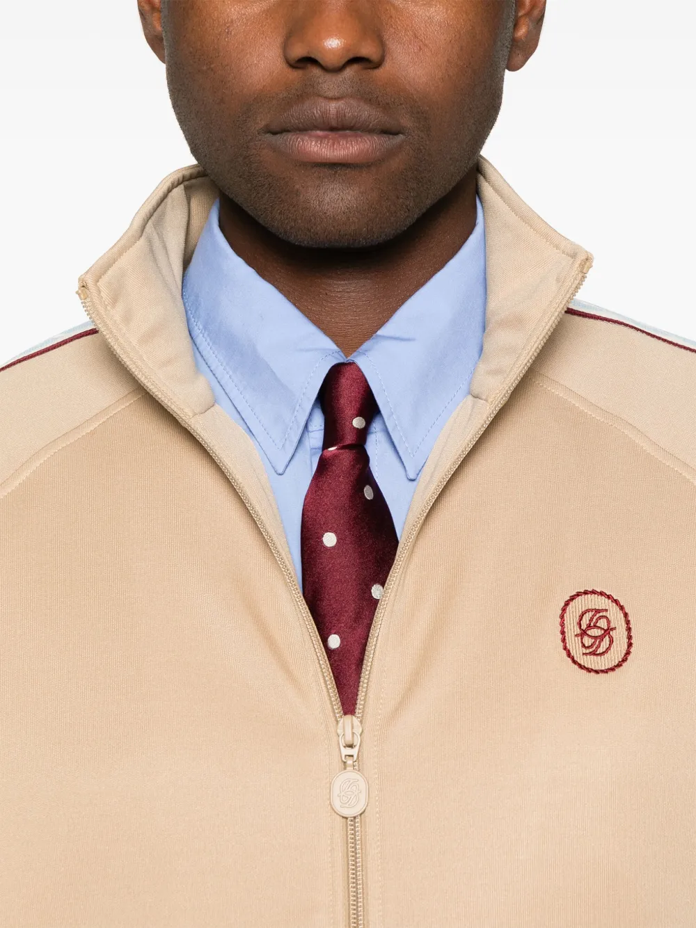 Drôle De Monsieur Trainingsjack met zijstreep Beige