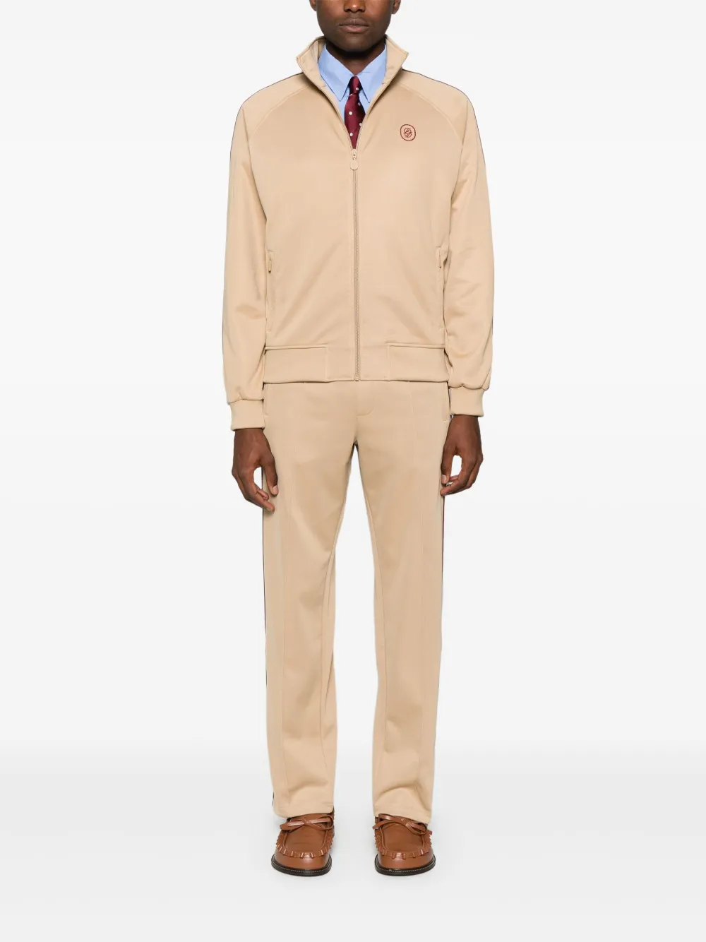 Drôle De Monsieur Trainingsjack met zijstreep Beige