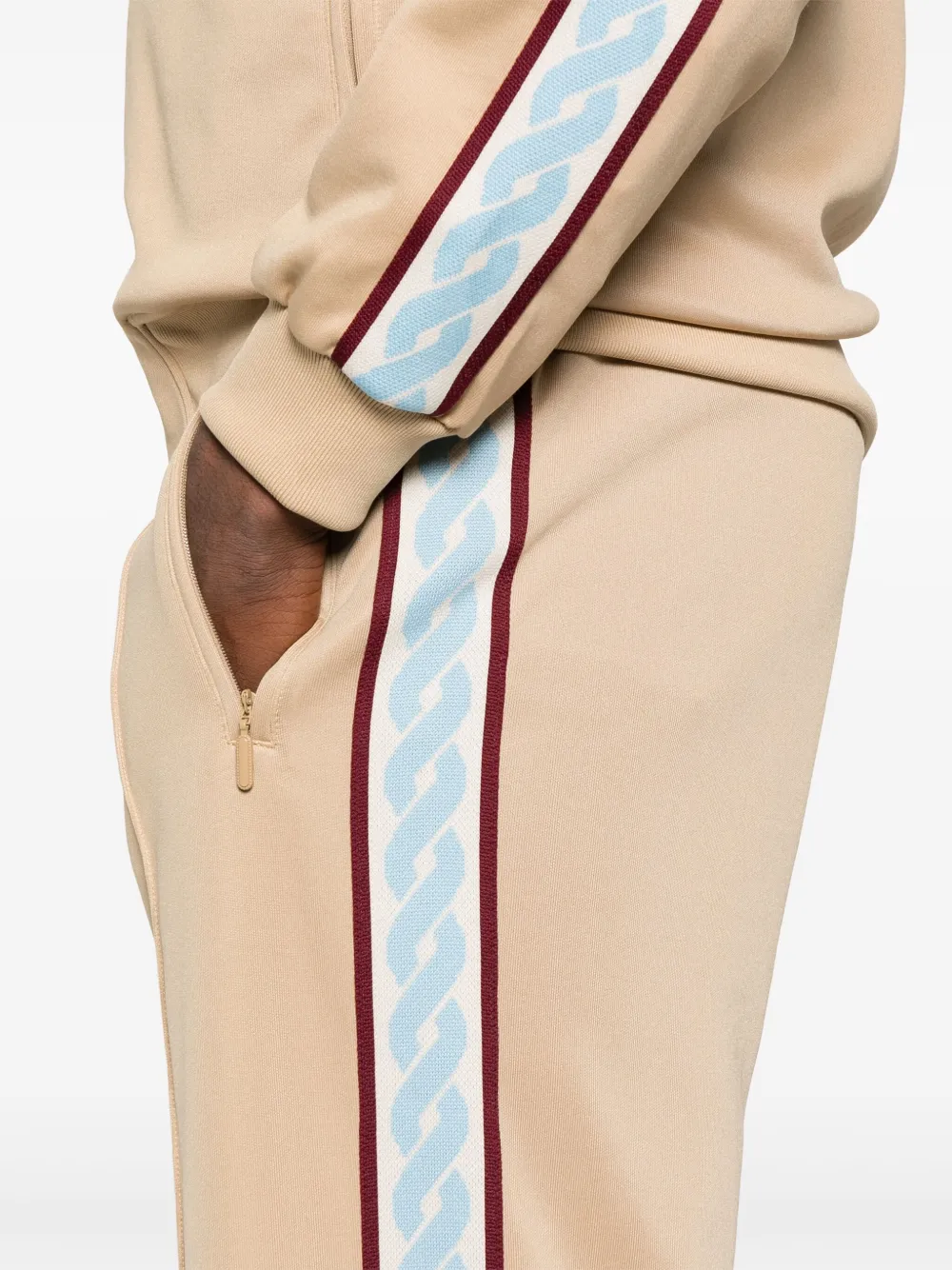 Drôle De Monsieur Trainingsbroek met zijstreep Beige