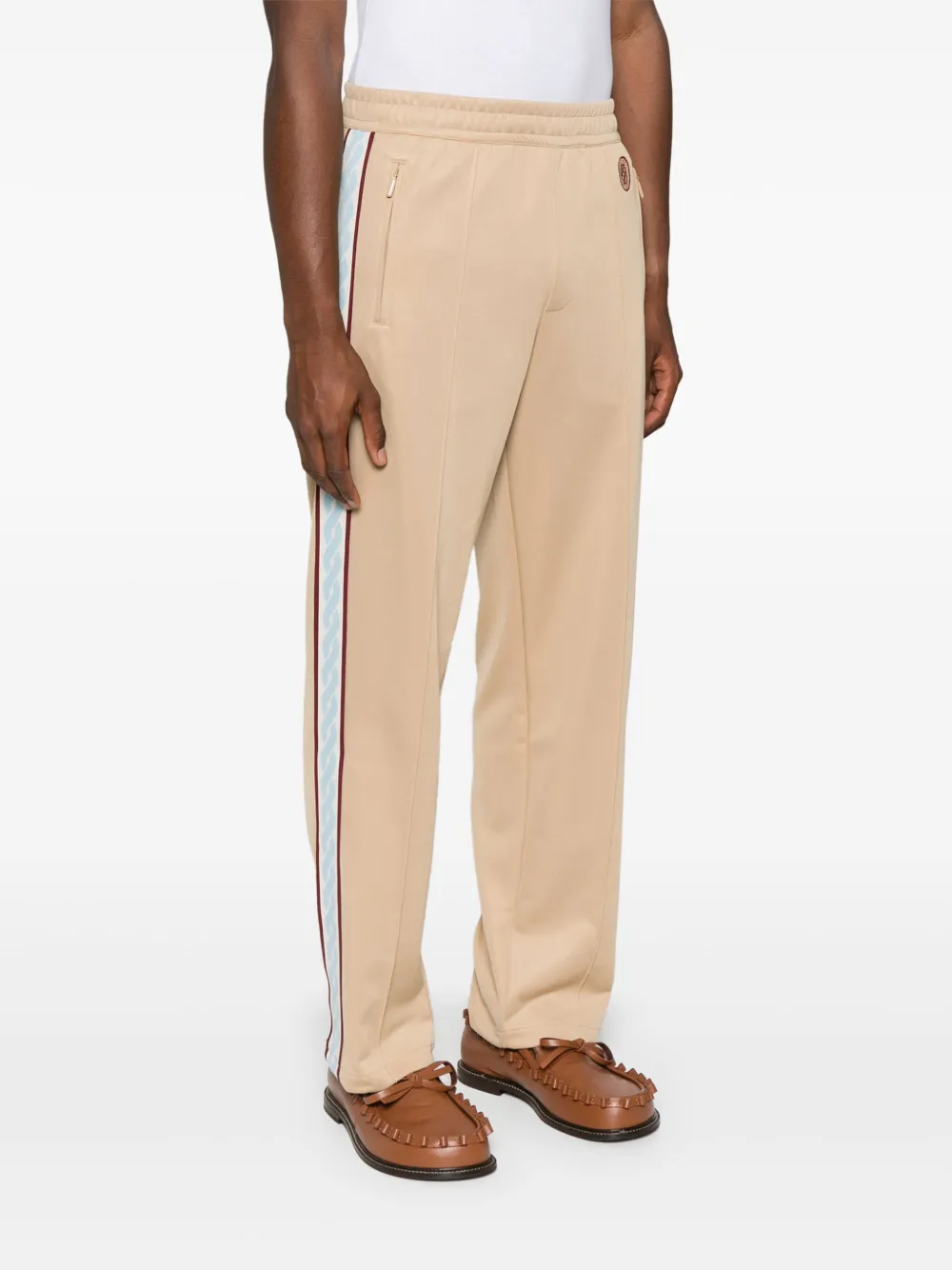 Drôle De Monsieur Trainingsbroek met zijstreep Beige