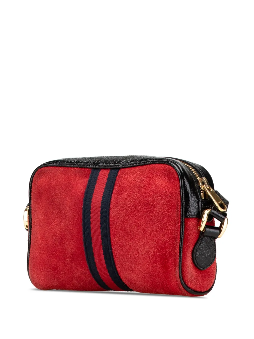Pre-owned Gucci 2016-2024 Mini Suede Ophidia Crossbody Bag In Red