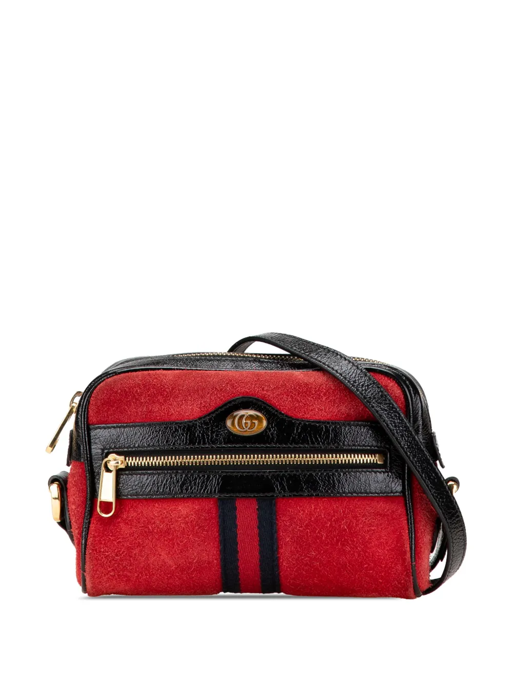 Gucci Pre-Owned 2016-2024 Mini Suede Ophidia crossbody bag - レッド Gucci Pre-Owned 2016-2024 Mini Suede Ophidia crossbody bag - レッド