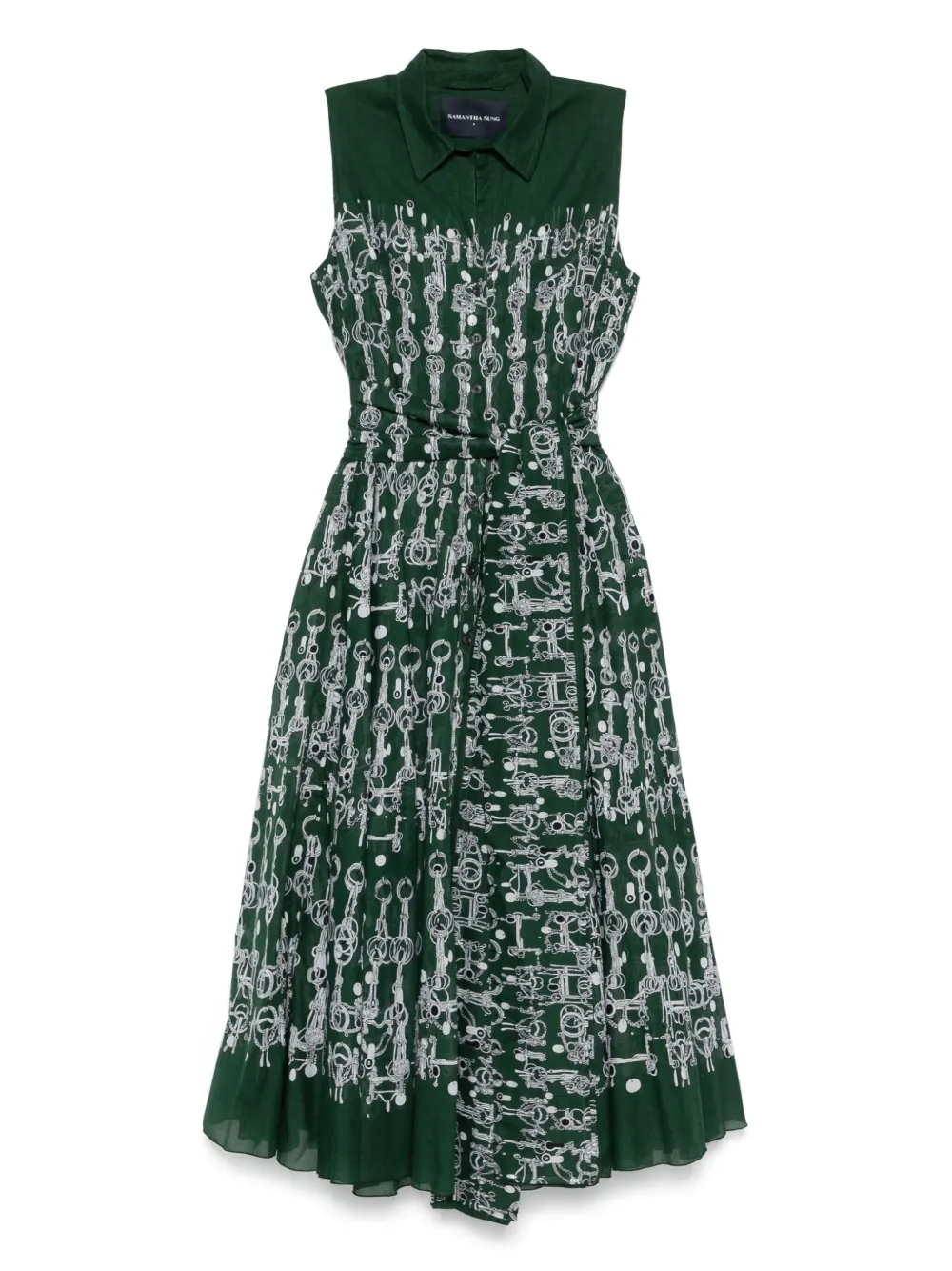 Samantha Sung Aster midi dress Groen