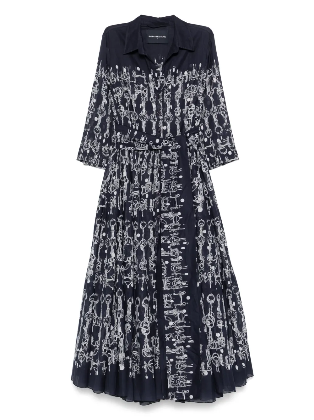 Samantha Sung Abelia midi dress Blauw