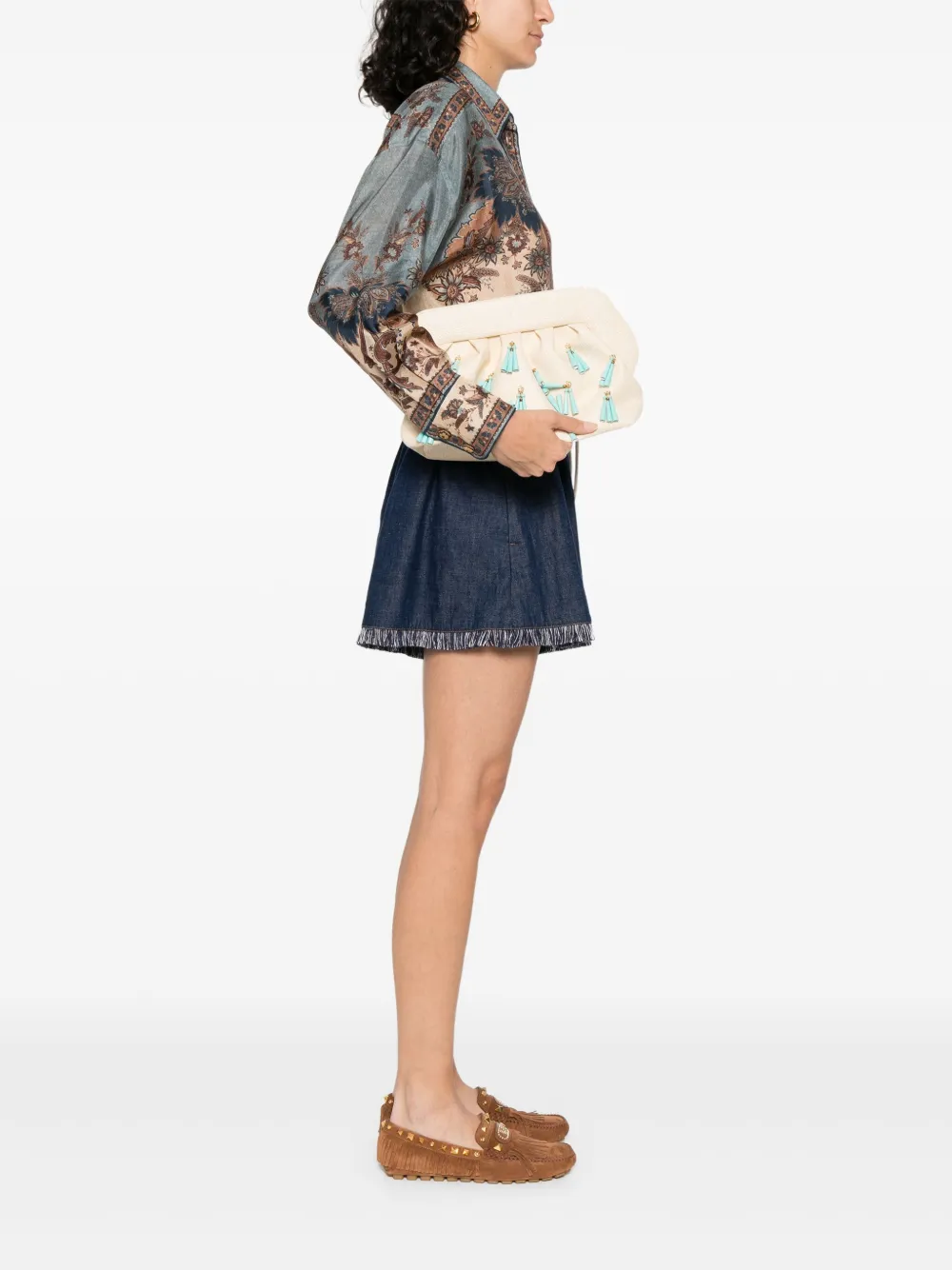Themoirè Emera clutch - Beige