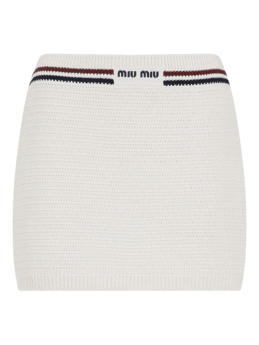 Miu Gebreide mini-rok Wit